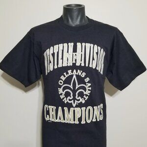 Vintage 90s New Orleans Saints NFC West Division Champions Tee XL 1991 T shirt
